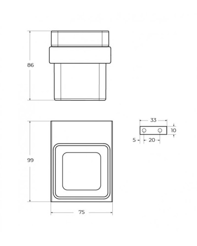 Стакан подвесной, стекло CEZARES SLIDER-TUMS-IN