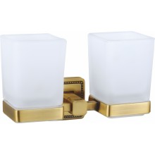 Два стакана для зубных щеток с держателем WONZON & WOGHAND, Бронза (WW-7228)