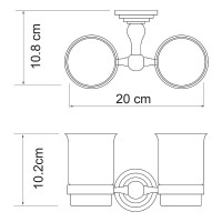 Стакан для зубных щеток WasserKRAFT Ammer K-7028D двойной Хром матовый