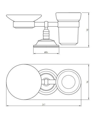 Стакан с мыльницей Migliore Mirella ML.MRL-M067.RA