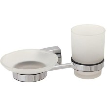 Стакан для зубных щеток с мыльницей Fixsen Kvadro FX-61306+08 Хром