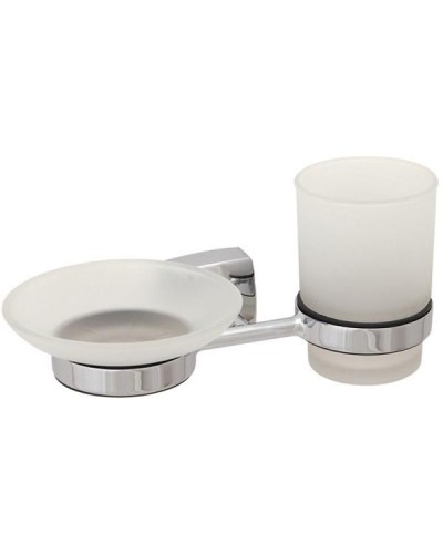 Стакан для зубных щеток с мыльницей Fixsen Kvadro FX-61306+08 Хром