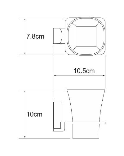 Стакан для зубных щеток WasserKRAFT Leine K-5028W Хром Белый