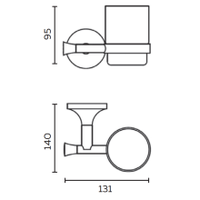 Стакан подвесной AltroBagno Corposo 080205 Or