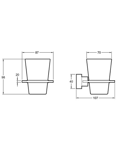 Стакан для зубных щеток Jacob Delafon Mecanique E77866-CP Хром