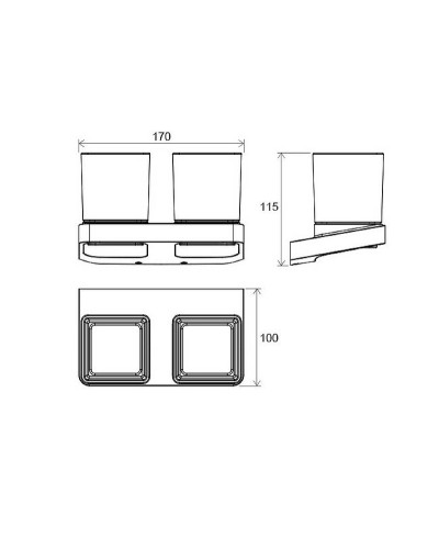 Стакан для зубных щеток Ravak 10° X07P322 двойной Хром