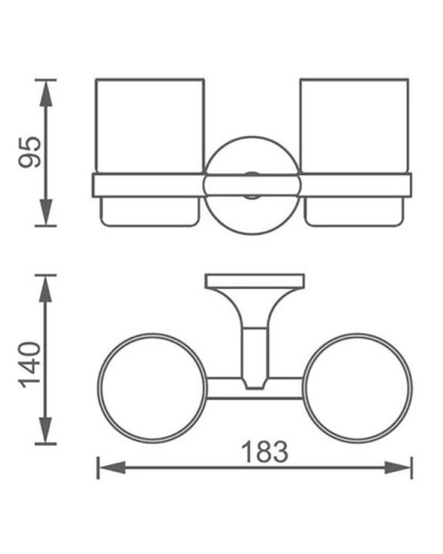 Стакан двойной AltroBagno Corposo AltroBagnoCorposo081702Or