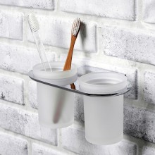 Стакан для зубных щеток WasserKRAFT Kammel K-8328D двойной Хром
