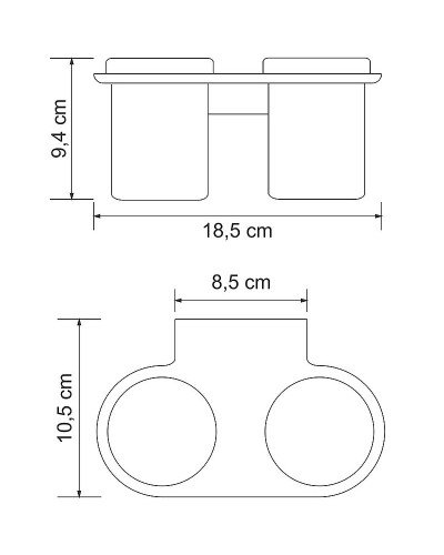 Стакан для зубных щеток WasserKRAFT Kammel K-8328D двойной Хром
