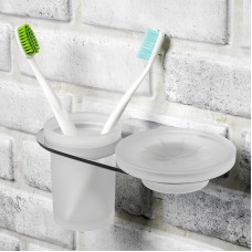 Стакан для зубных щеток с мыльницей WasserKRAFT Kammel K-8326 Хром