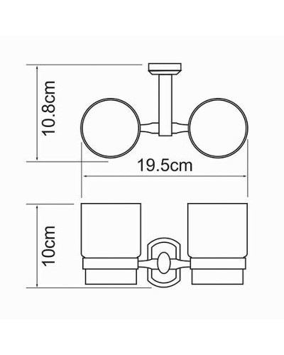 Стакан для зубных щеток WasserKRAFT Oder K-3028D двойной Хром