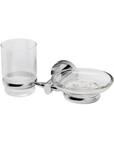 Стакан для зубных щеток с мыльницей WasserKRAFT Rhein K-6226 Хром