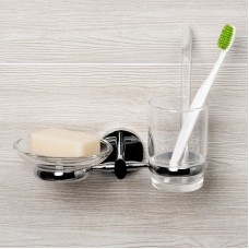 Стакан для зубных щеток с мыльницей WasserKRAFT Rhein K-6226 Хром