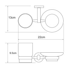 Стакан для зубных щеток с мыльницей WasserKRAFT Rhein K-6226 Хром