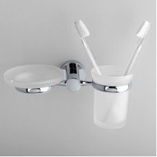 Стакан для зубных щеток с мыльницей WasserKRAFT Donau K-9426 Хром