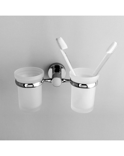 Стакан для зубных щеток WasserKRAFT Donau K-9428D двойной Хром