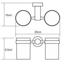 Стакан для зубных щеток WasserKRAFT Donau K-9428D двойной Хром