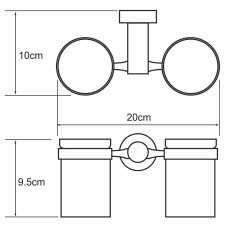 Стакан для зубных щеток WasserKRAFT Donau K-9428D двойной Хром