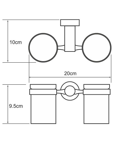 Стакан для зубных щеток WasserKRAFT Donau K-9428D двойной Хром