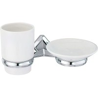 Стакан для зубных щеток с мыльницей WasserKRAFT Aller K-1126C Хром