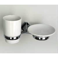 Стакан для зубных щеток с мыльницей WasserKRAFT Aller K-1126C Хром