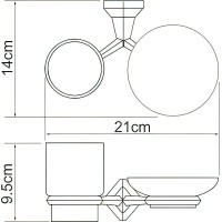 Стакан для зубных щеток с мыльницей WasserKRAFT Aller K-1126C Хром