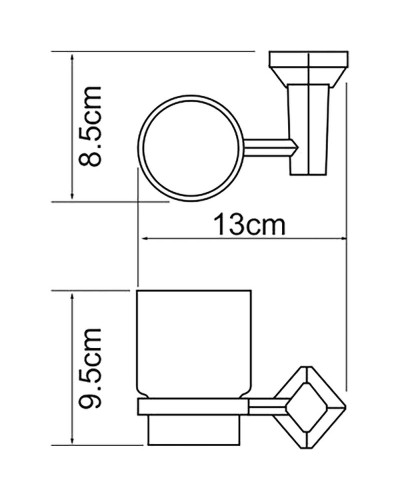 Стакан для зубных щеток WasserKRAFT Aller K-1128C Хром