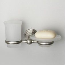 Стакан для зубных щеток с мыльницей WasserKRAFT Ammer K-7026 Хром матовый