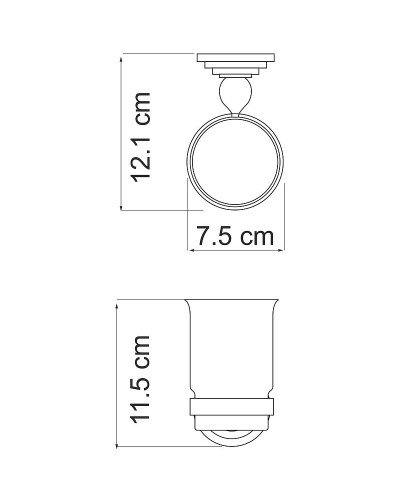 Стакан для зубных щеток WasserKRAFT Ammer K-7028 Хром матовый