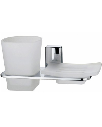 Стакан для зубных щеток с мыльницей WasserKRAFT Leine K-5026 Хром