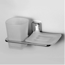 Стакан для зубных щеток с мыльницей WasserKRAFT Leine K-5026 Хром