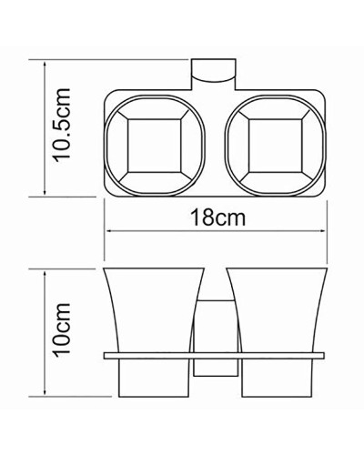 Стакан для зубных щеток WasserKRAFT Leine K-5028D двойной Хром