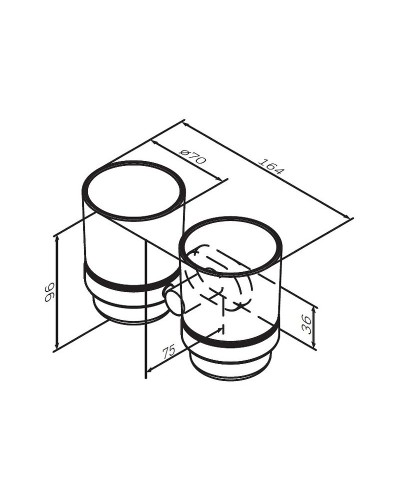 Стакан для зубных щеток AM.PM Sense L A74343400 Хром