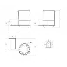 Стакан подвесной, стекло CEZARES STYLUS-TUMS-01