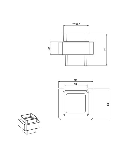 Стакан подвесной AltroBagno Aperto 080201NeOp