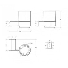 Стакан подвесной, стекло CEZARES STYLUS-TUMS-IN