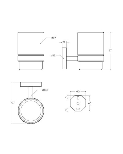 Стакан подвесной, стекло CEZARES RELAX-TUMS-01