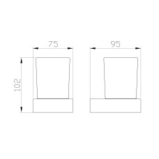 Стакан для зубных щеток с держателем WONZON & WOGHAND, Хром (WW-9521)