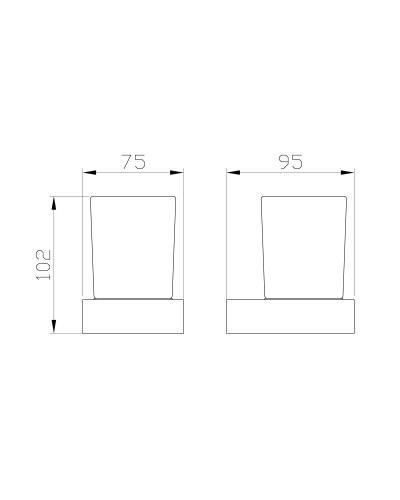 Стакан для зубных щеток с держателем WONZON & WOGHAND, Хром (WW-9521)