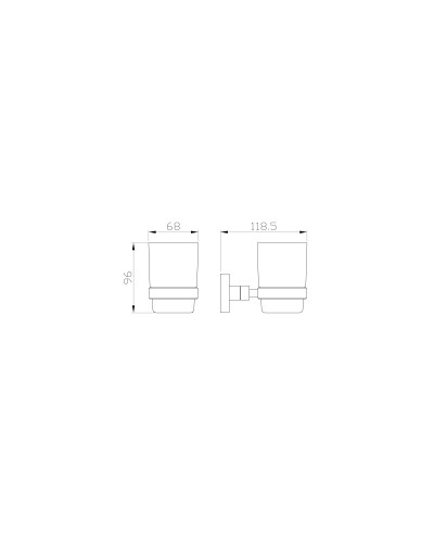 Стакан для зубных щеток с держателем WONZON & WOGHAND, Брашированный никель (WW-8921-BN)