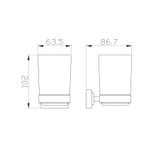 Стакан для зубных щеток с держателем WONZON & WOGHAND, Хром (WW-9721)
