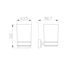 Стакан для зубных щеток с держателем WONZON & WOGHAND, Хром (WW-9721)