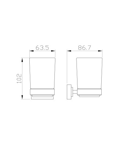 Стакан для зубных щеток с держателем WONZON & WOGHAND, Хром (WW-9721)