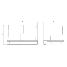Два стакана для зубных щеток с держателем WONZON & WOGHAND, Хром (WW-9128)