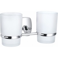 Два стакана для зубных щеток с держателем WONZON & WOGHAND, Хром (WW-1801)