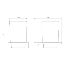 Стакан для зубных щеток с держателем WONZON & WOGHAND, Хром (WW-9121)