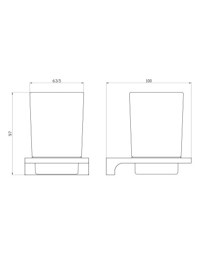 Стакан для зубных щеток с держателем WONZON & WOGHAND, Темный графит (WW-9121-GM)