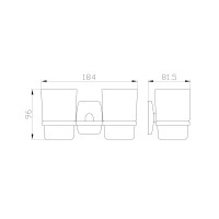 Два стакана для зубных щеток с держателем WONZON & WOGHAND, Хром (WW-1801)