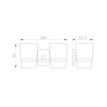 Два стакана для зубных щеток с держателем WONZON & WOGHAND, Хром (WW-1801)