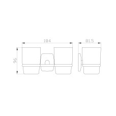 Два стакана для зубных щеток с держателем WONZON & WOGHAND, Хром (WW-1801)